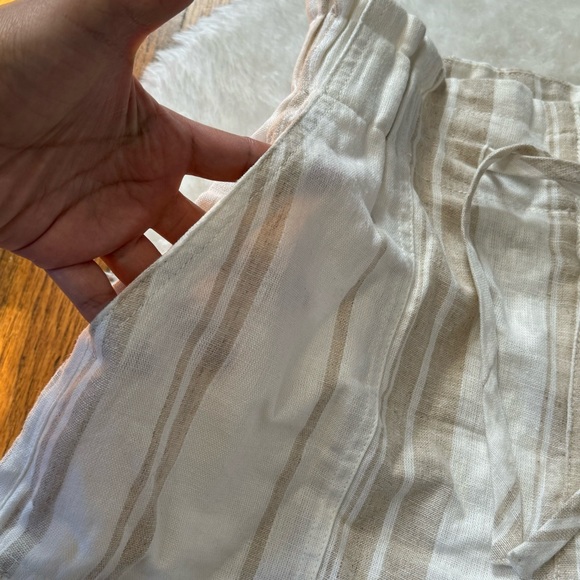 Madewell Linen Blend High Rise Pull On Paperbag Striped Shorts Sz XXS - Picture 5 of 11